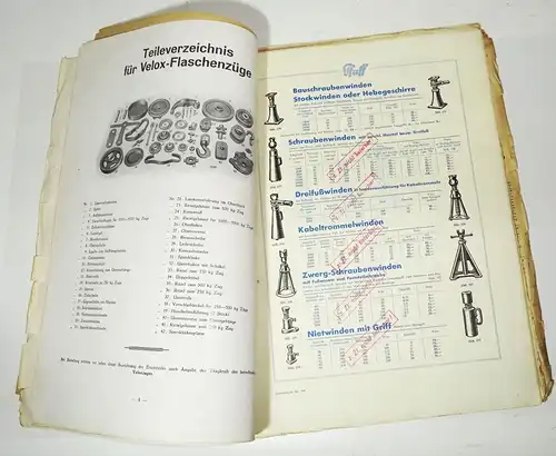 Mappe Werbe Papiere Winden Seilwinden Flaschenzug Umlenkrolle 1940 Prospekte