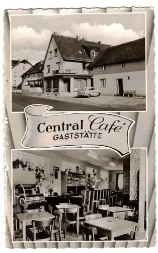 Ak Central Cafe Gaststätte Gensungen Felsberg Kreis Melsungen