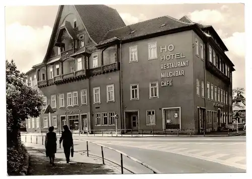 Ak Meiningen HO Hotel Sächsischer Hof Milchbar 1975