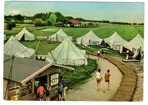 Ak Zeltlager der Sportjugend Seehamer See Oberbayern Großseeham 1960er