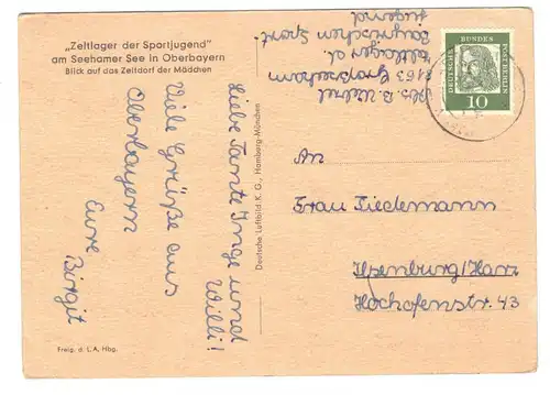 Ak Zeltlager der Sportjugend Seehamer See Oberbayern Großseeham 1960er 