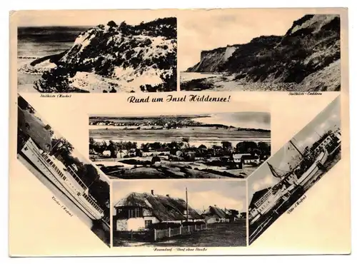 Ak Rund um die Insel Hiddensee Mehrbild Ansichten 1964 