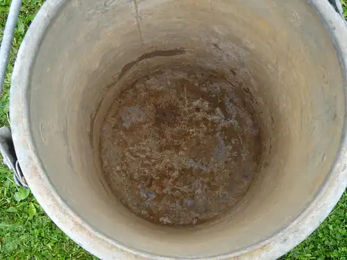 DDR Mülltonne 45 cm Zink Aschetonne Kübel Pflanzgefäß Gartendeko Feuertonne