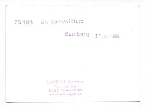 Foto 78 164 Dampflok Bw Schweinfurt Bamberg 21.07.1969