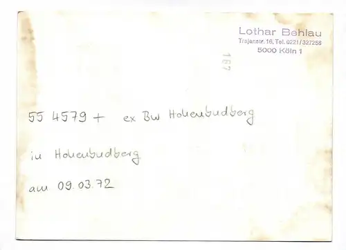 Foto Dampflok 55 4579 ex Bw Hohenbudberg 09.03.1972
