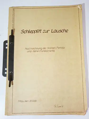 Bauunterlagen Skilift Waltersdorf 1969  Schlepplift Lausche Dokumente