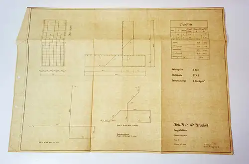 Bauunterlagen Skilift Waltersdorf 1969  Schlepplift Lausche Dokumente