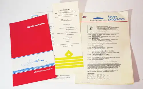 MS Völkerfreundschaft dänisch Speisekarten Programm 1971 DDR