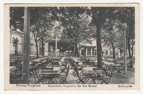Ak Breslau Morgenau Konzerthaus Wappenhof Kaffeegarten 1916 (A3703