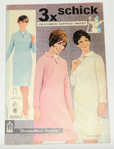 DDR Katalog Versandhaus Leipzig 1966 Mode Kleidung