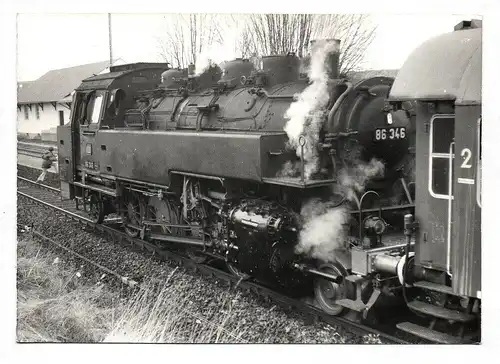 Foto Dampflokomotive 86 346 Dampflok Hilders Dezember 1975