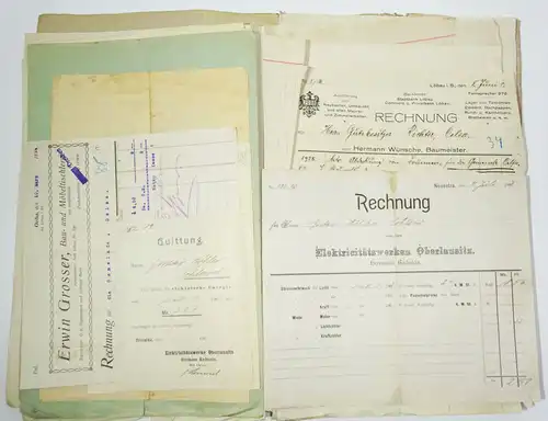 Dokumente Mappe Löbau Oelsa 1924 1925 Rechnungen Quittungen Belege