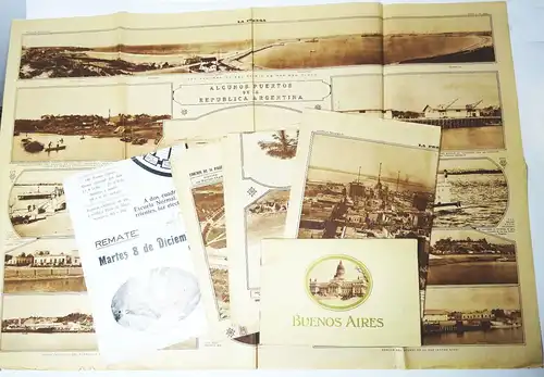Konvolut Argentinien Buenos Aires 1929 Zeitungen Bildband Reklame 