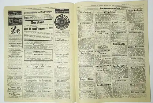 Halle Saale Anzeiger Hüttenwesen Metallwesen Maschinenwesen 1912 Nr 24