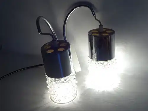 DDR Wandlampe Eisglas 2flamig Vintage Sputnik Leselampe Spiegellampe Beleuchtung