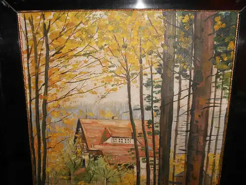 Original Ölgemälde Georg Hesse 1936 Waldwärterhaus am Unger / Anger Stempel 