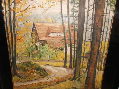 Original Ölgemälde Georg Hesse 1936 Waldwärterhaus am Unger / Anger Stempel 