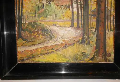 Original Ölgemälde Georg Hesse 1936 Waldwärterhaus am Unger / Anger Stempel 