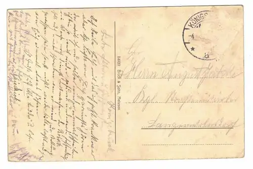 Kolorierte Ak Königsbrück Dresdnerstrasse um 1910 !