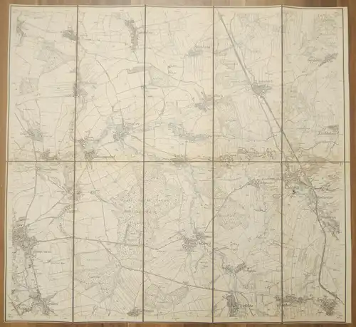Leinenlandkarte Lausigk Sachsenanhalt 1:25000 Landkarte Leinen um 1890