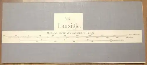 Leinenlandkarte Lausigk Sachsenanhalt 1:25000 Landkarte Leinen um 1890