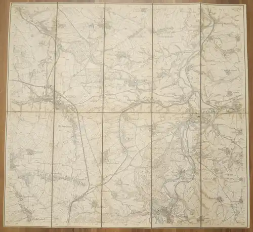 Leinenlandkarte Rochlitz 1:25000 Leinen Landkarte um 1890 Sachsen