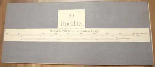 Leinenlandkarte Rochlitz 1:25000 Leinen Landkarte um 1890 Sachsen