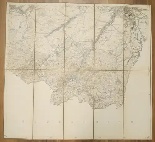 Landkarte Leinen Zittau Sachsen 1:25000 Leinenlandkarte um 1890