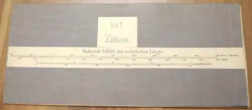 Landkarte Leinen Zittau Sachsen 1:25000 Leinenlandkarte um 1890