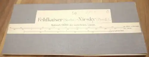 Leinen Landkarte Feldkaiser (Sächs.) Niesky (Preuß.) Leinenlandkarte um 1890