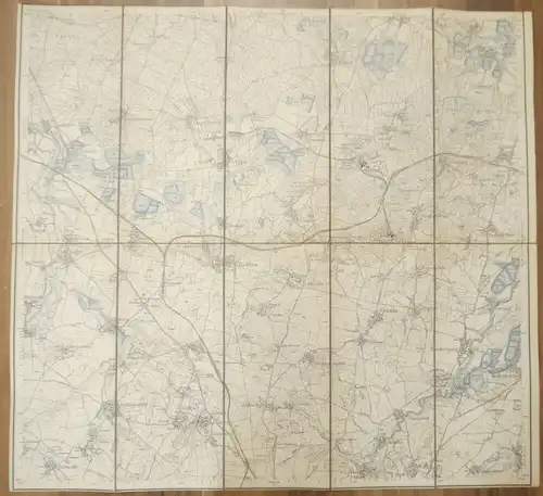 Leinen Landkarte Radibor Sachsen 1:25000 um 1890 Leinenlandkarte