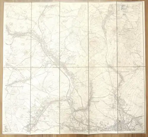 Leinen Landkarte Oderwitz Sachsen 1:25000 Leinenlandkarte um 1890