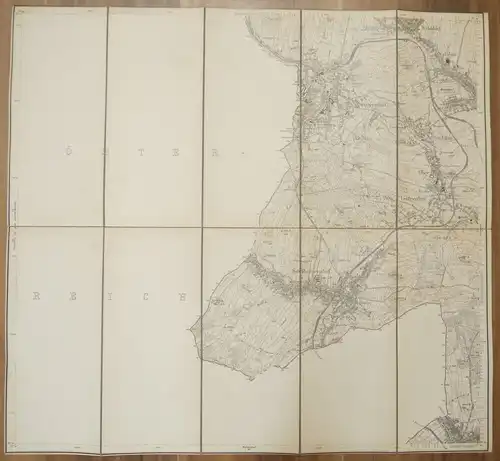 Leinenlandkarte Seifhennersdorf 1:25000 um 1890 Landkarte Leinen