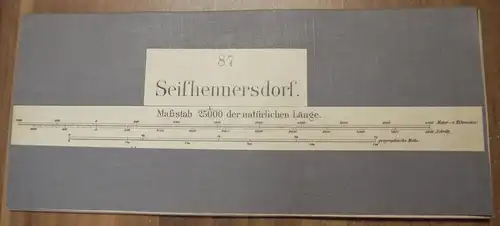 Leinenlandkarte Seifhennersdorf 1:25000 um 1890 Landkarte Leinen