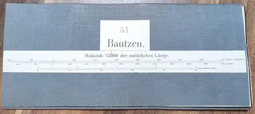 Leinen Landkarte Bautzen Sachsen 1:25000 um 1890 Leinenlandkarte