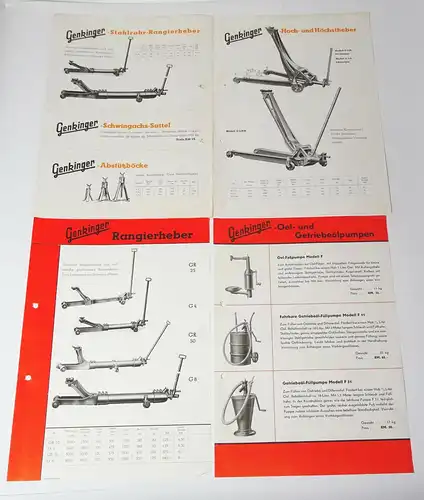 Prospekt Genkinger Garage Geräte Autoheber Hebebühne 1930er kfz Oldtimer