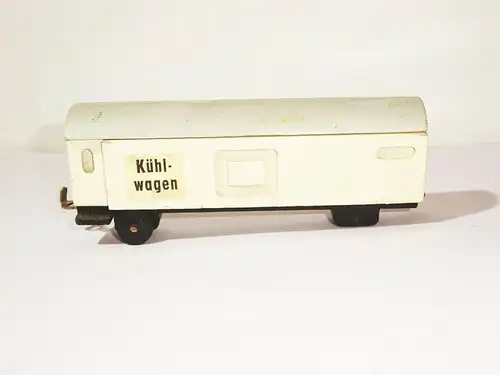 Alte Holz Eisenbahn wohl Erzgebirge Dampflok Kühlwagen Güterwagen wie H0