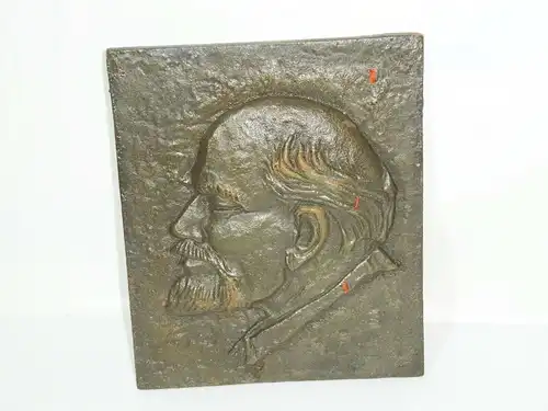 Metallplatte Plakette Relief Guss Lenin CCCP UdSSR DDR Kommunismus Deko vintage