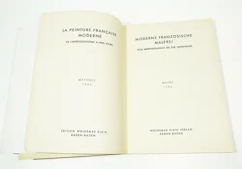 Moderne französische Malerei Mayence 1946 Impressionismus bis Gegenwart ! (B3