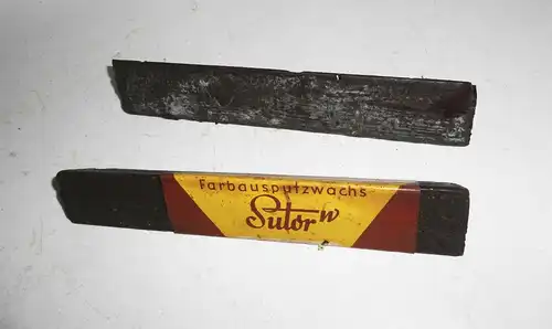 2 x Stifte Sutor Farbaufputzwachs Mertz & Co Leipzig Lederpflege dunkelbraun (2