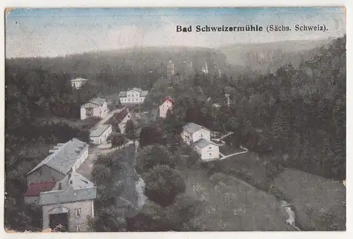 Ak Bad Schweizermühle Sächsische Schweiz 1919 ! ! (A2130