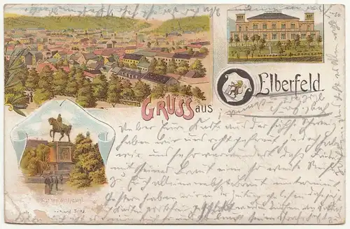 Litho Ak Gruss aus Elberfeld 1898 Mehrbild Ansichten ! (A928