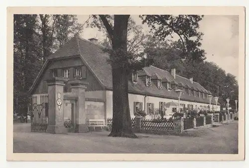 Ak Jagdschloss Moritzburg die churfürstliche Waldschänke Terasse um 1930