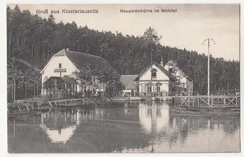 Ak Gruss aus Klosterlausnitz Naupoldsmühle im Mühltal 1914