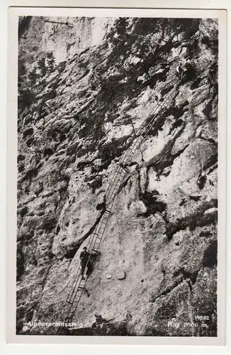 Ak Alpenvereinssteig Bergsteiger Leiter Kletterer um 1930 Postkarte