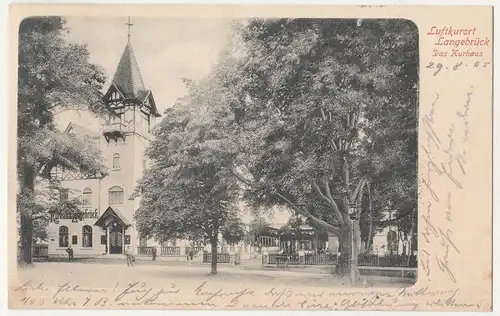 Litho Ak Luftkurort Langebrück Das Kurhaus bei Dresden 1905 ! (A1835