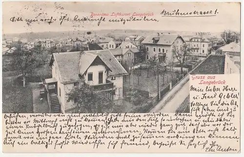 Litho Ak Gruss aus Langebrück Panorama Straße um 1910 A1829