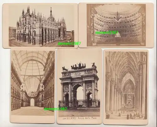 5 x CdV Foto Milano Mailand Italien um 1870 vintage italy photos ! (F1818