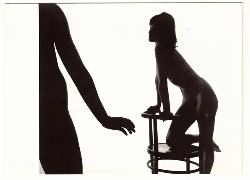 Akt Abzug Zdenka Virta 1967 Prag nackte Dame Barhocker Silhouette nude vintage