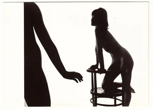 Akt Abzug Zdenka Virta 1967 Prag nackte Dame Barhocker Silhouette nude vintage 